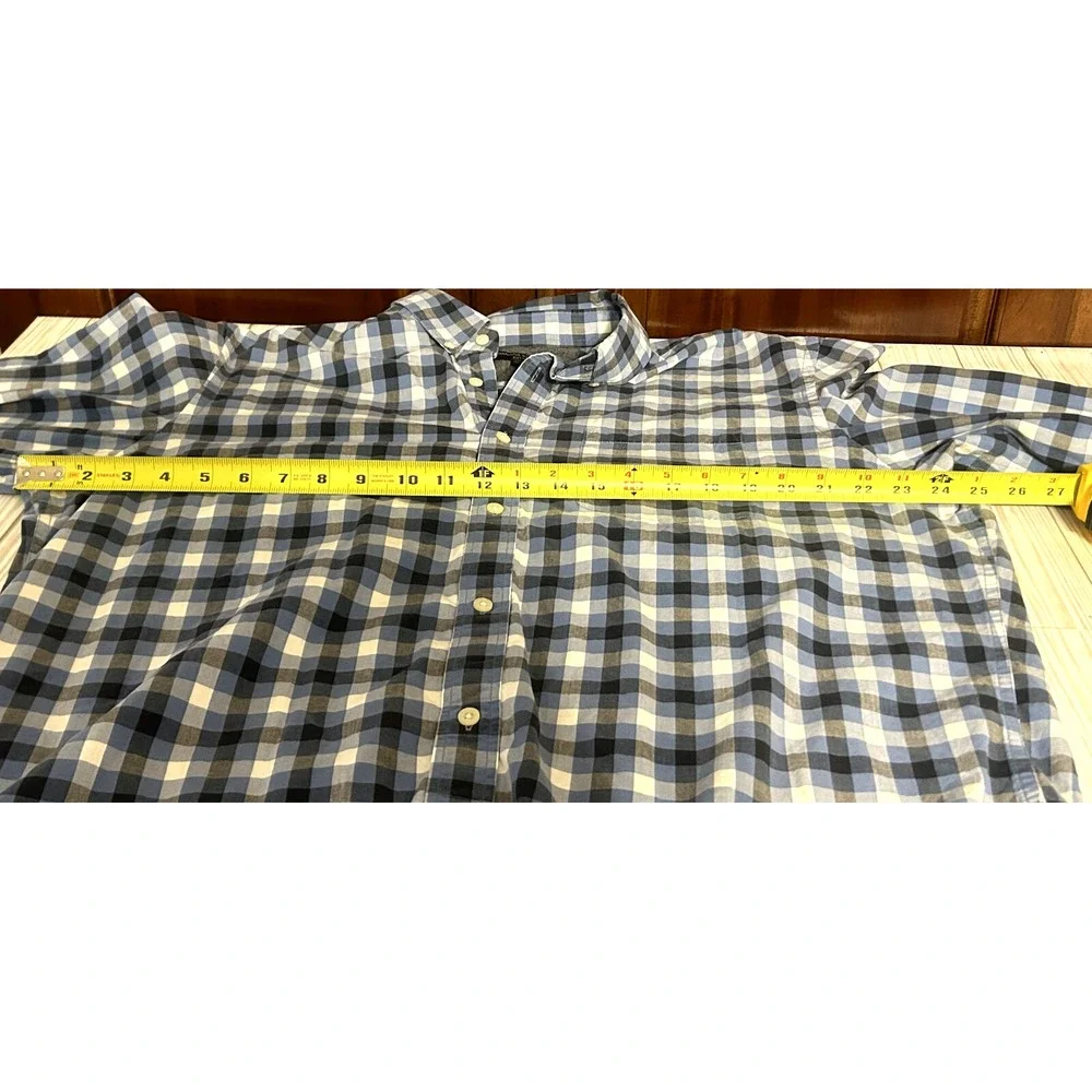 Men's‎ Banana Republic Long Sleeve Blue Checkered Shirt Size XL